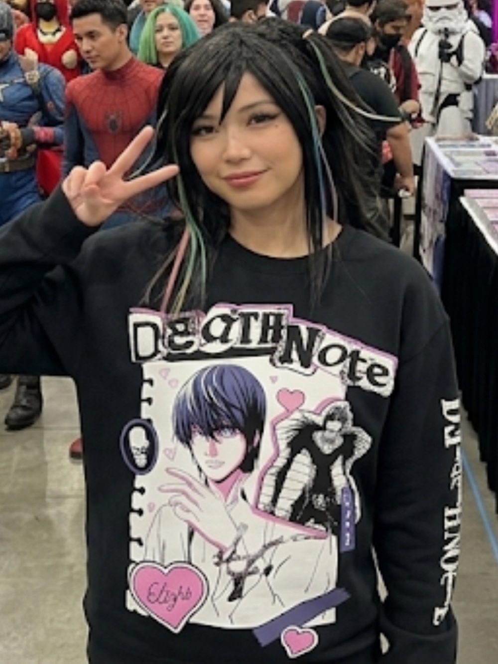 Death Note Black Graphic Crewneck Sweatshirt small/XS